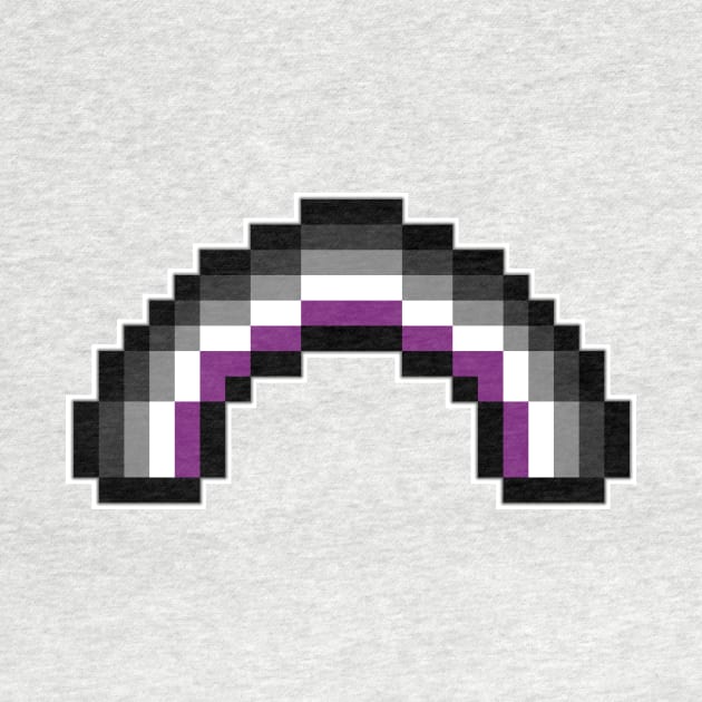 Pixel Rainbow Design in Asexual Pride Flag Colors by LiveLoudGraphics